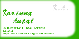 korinna antal business card